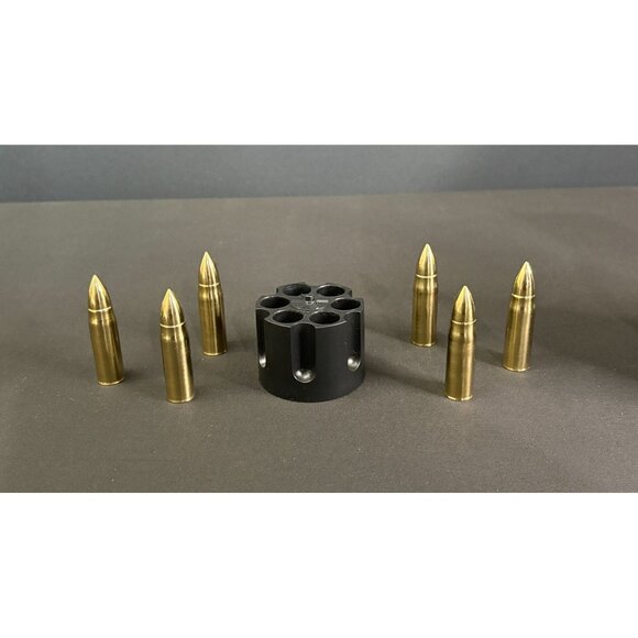 Bullet Whiskey Stones Revolver Gold Ice Cubes Spirits Cocktail Chilling Bar - Picture 2 of 9